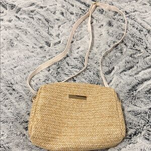 Source Unknown Beige Woven Crossbody Bag